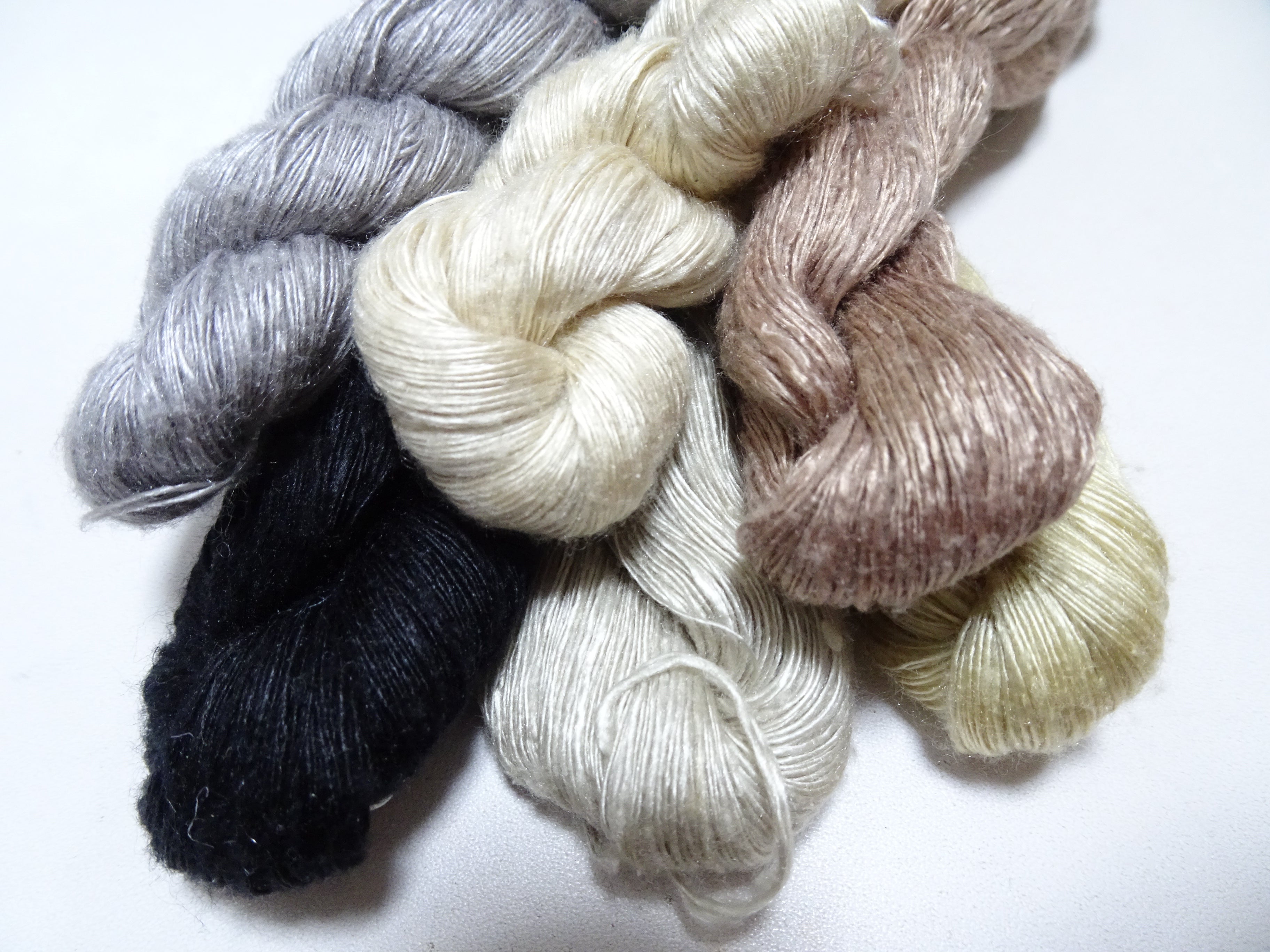 Japanese Vintage Mawata Tsumugi Fine Quality Silk Thread 6sets embroidery & Weave 17083