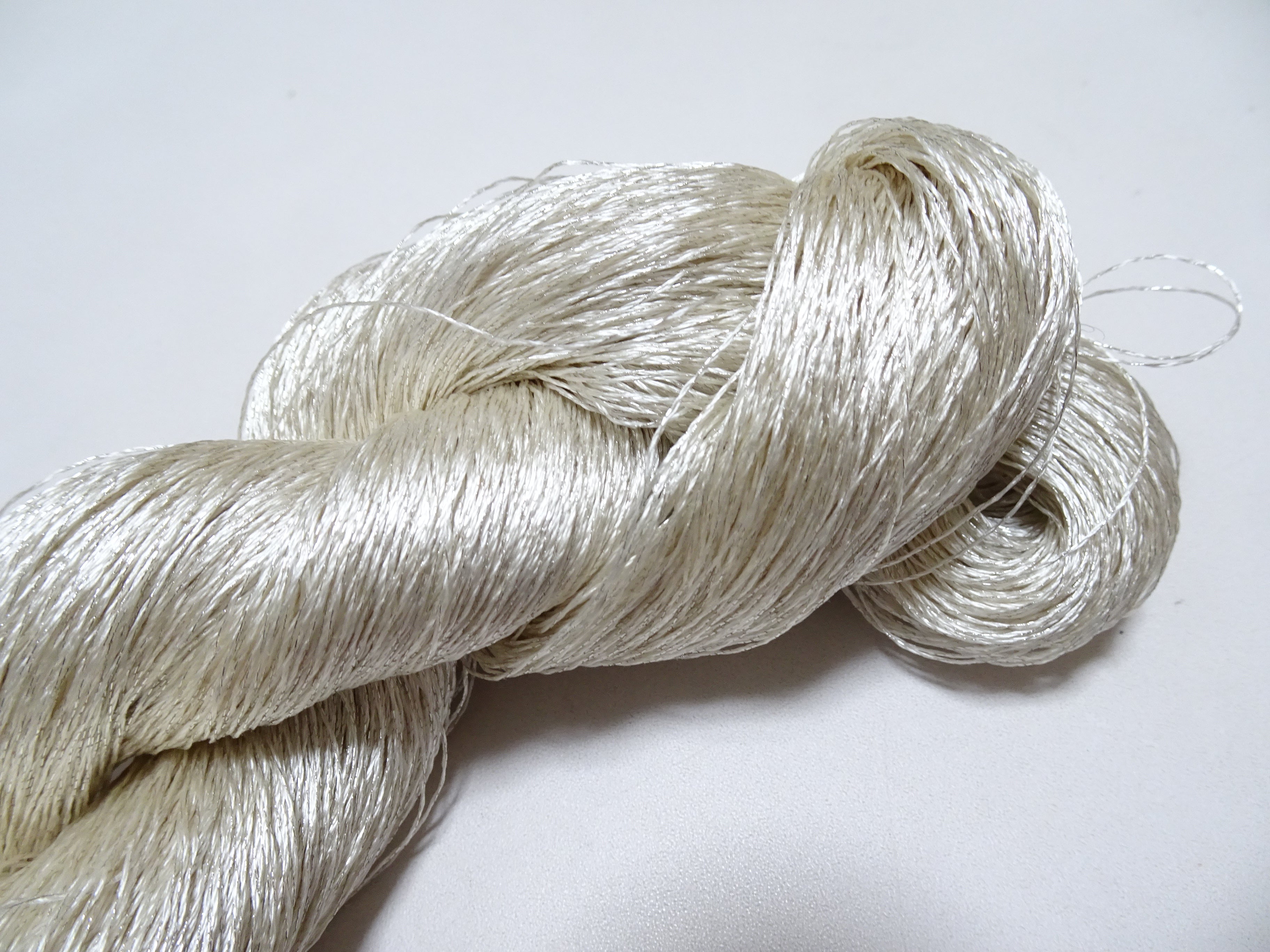 Japanese Vintage High Class Rare Silk Thread Mixture of Silver embroidery 16161