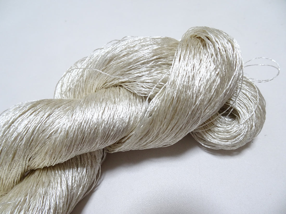 Japanese Vintage High Class Rare Silk Thread Mixture of Silver embroidery 16161