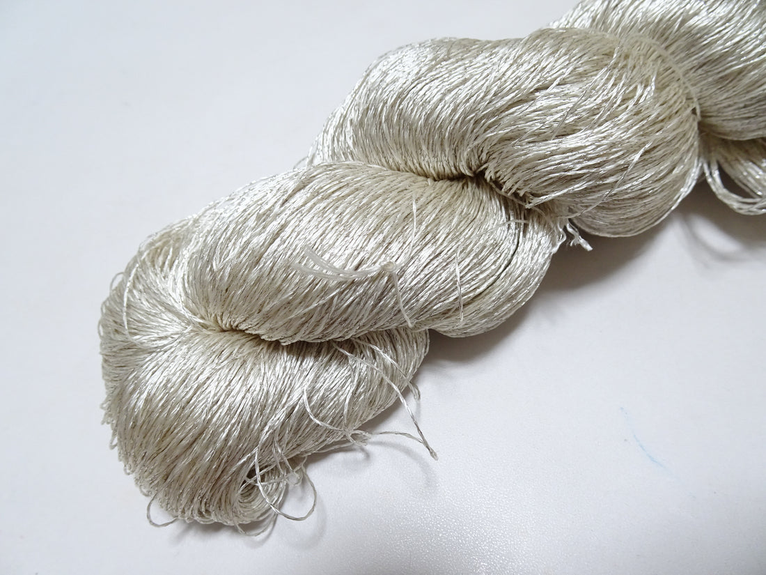 Japanese Vintage High Class Rare Silk Thread Mixture of Silver embroidery 14667