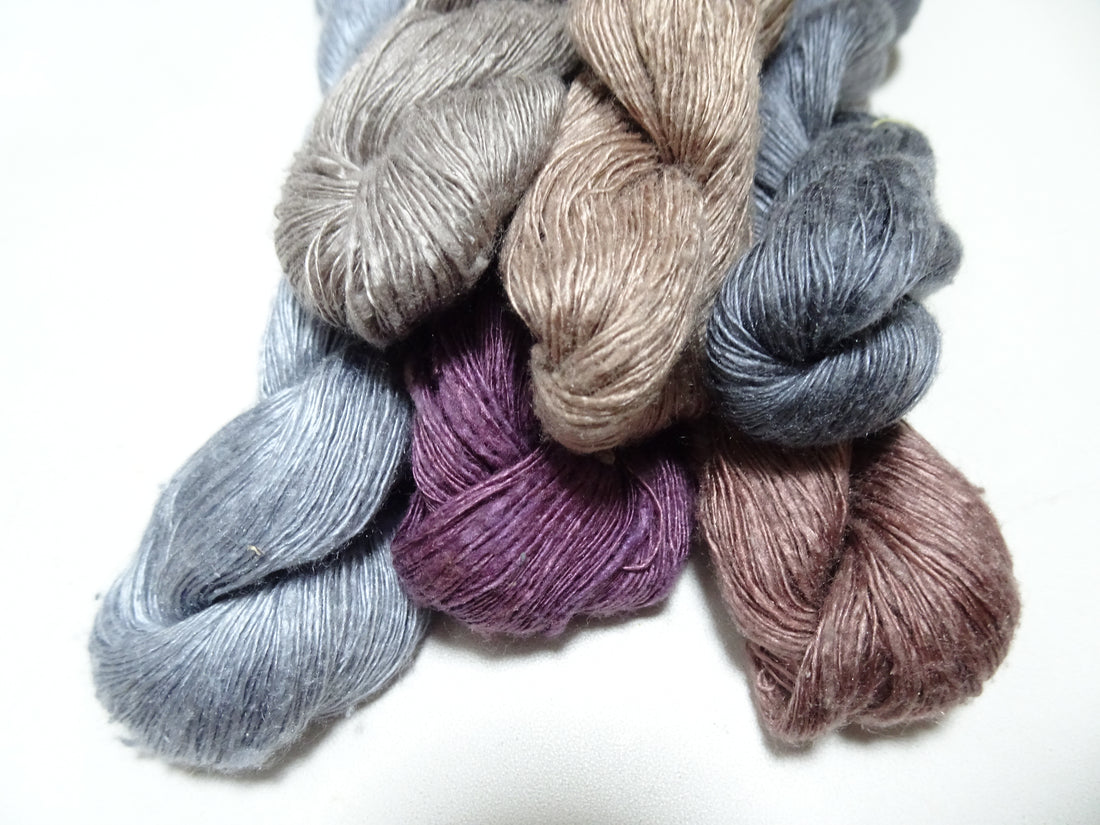 Japanese Vintage Mawata Tsumugi Fine Quality Silk Thread 6sets embroidery & Weave 17084