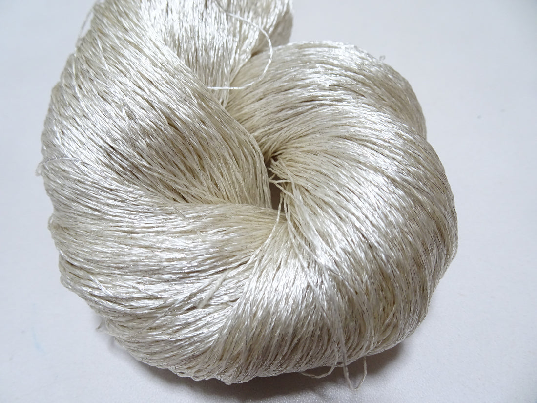 Japanese Vintage High Class Rare Silk Thread Mixture of Silver embroidery 16161