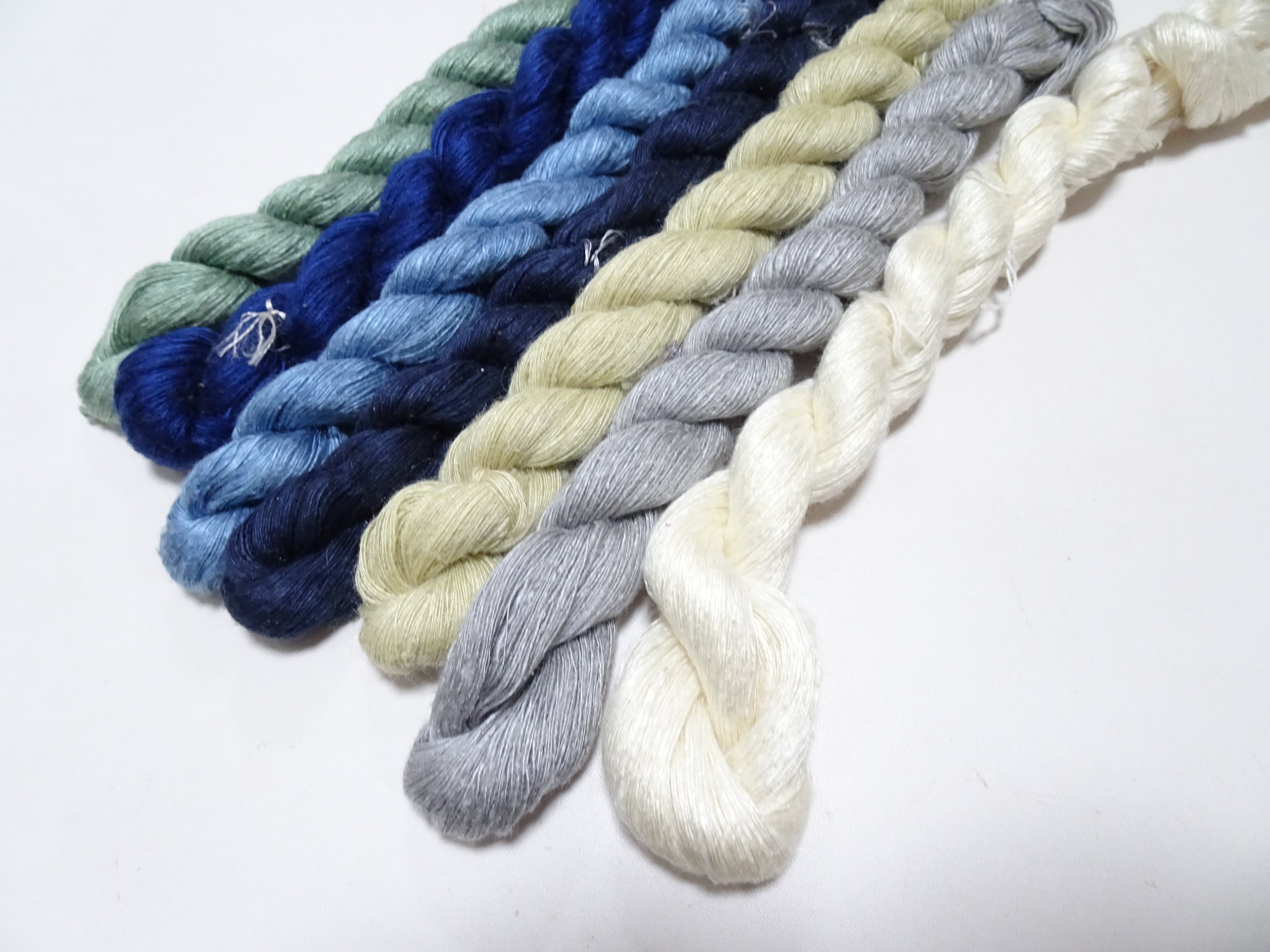 Japanese Vintage Mawata Tsumugi Fine Quality Silk Thread 7sets embroidery & Weave 17085