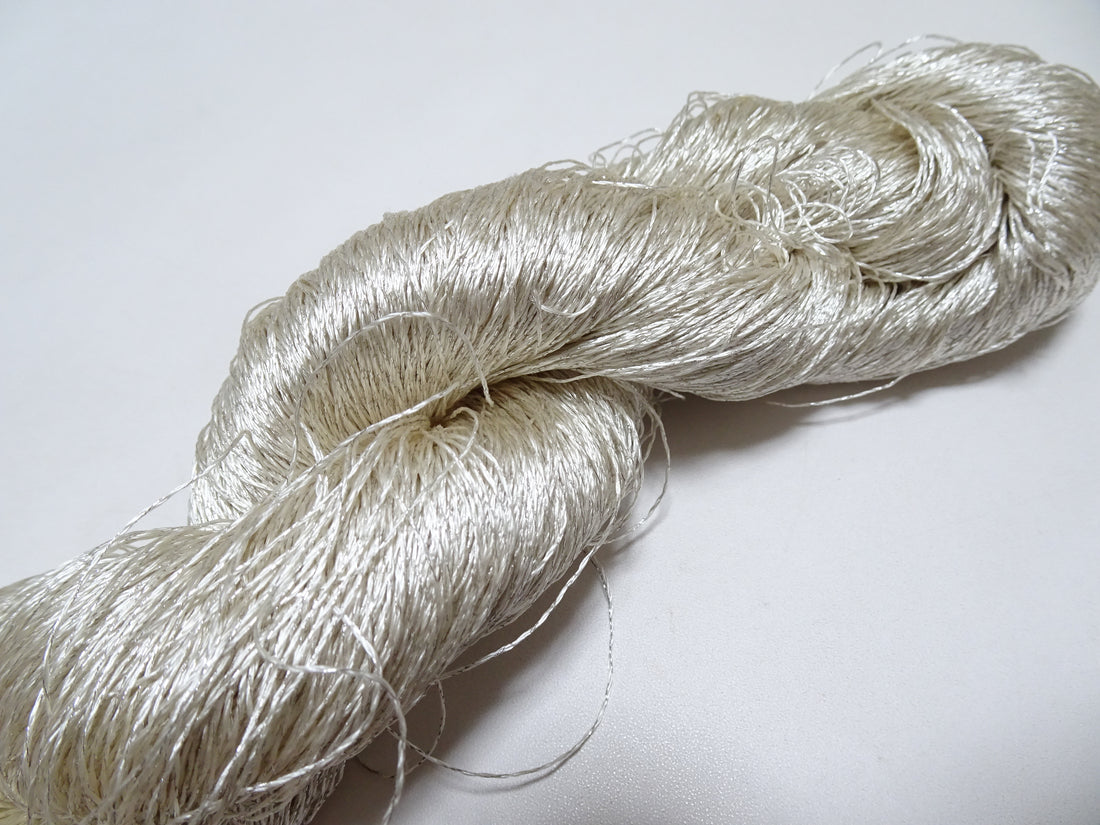 Japanese Vintage High Class Rare Silk Thread Mixture of Silver embroidery 14669
