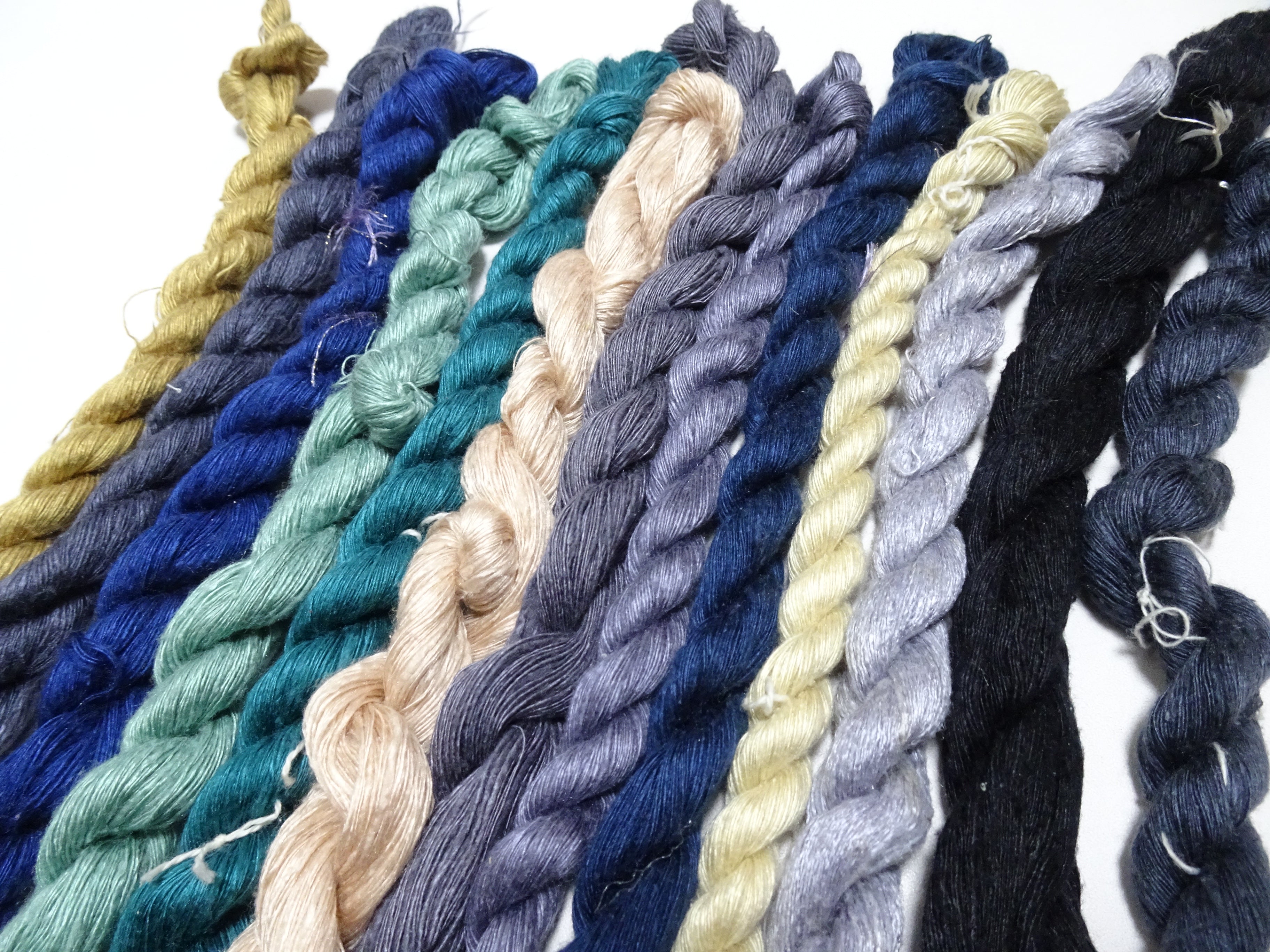 Japanese Vintage Mawata Tsumugi Fine Quality Silk Thread 13sets embroidery & Weave 17085