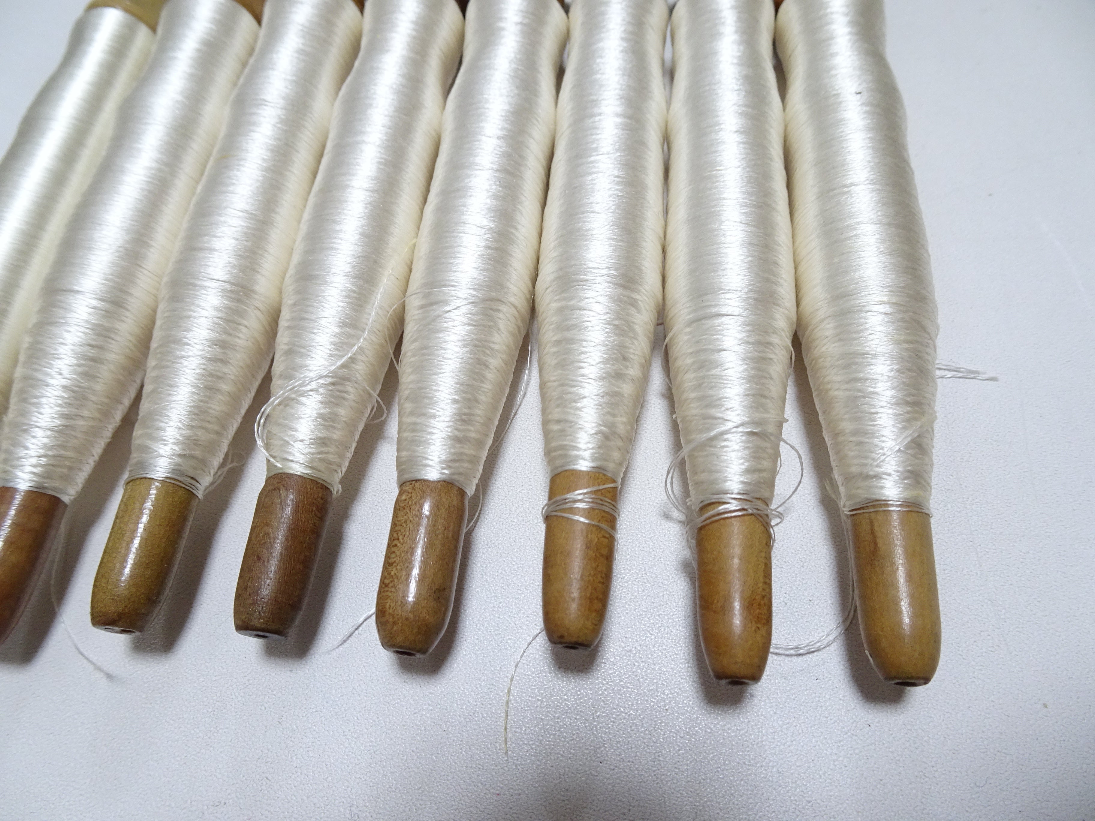 Japanese Vintage Wooden Spool & Silk Thread 8sets Embroidery 18570