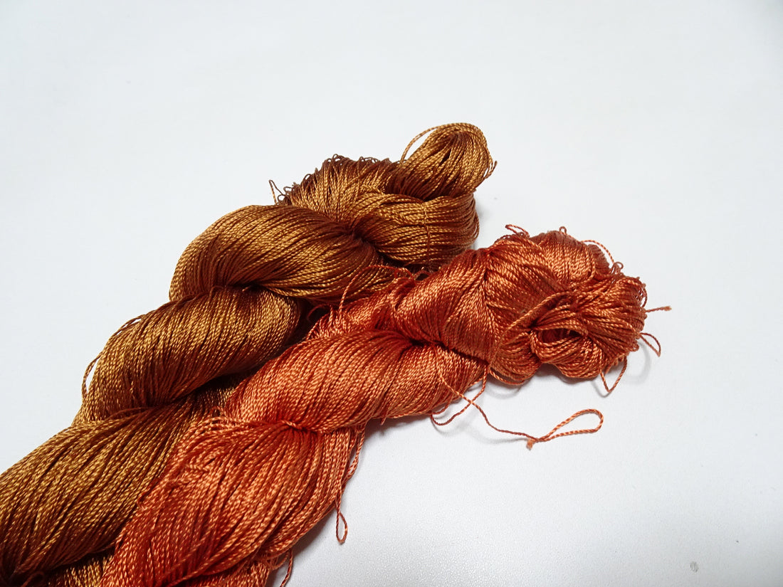 Japanese Vintage Strong Twisted Silk Thread 2sets Embroidery & Weaving 14505