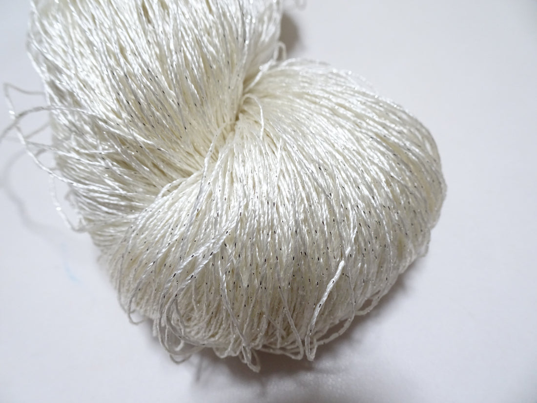 Japanese Vintage High Class Rare Silk Thread Mixture of Silver embroidery 14671