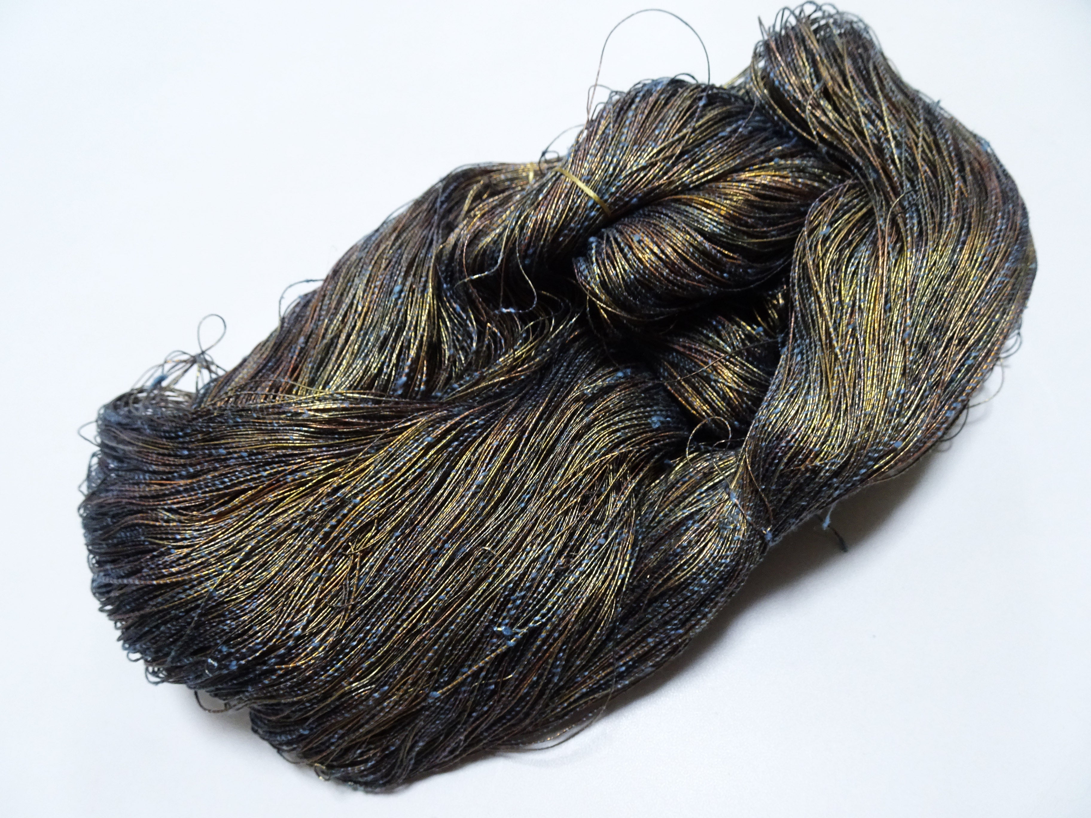 Japanese Vintage Rare Gold Leaf Thread & Tsumugi Silk 19555