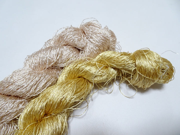 Japanese Vintage High Class Rare Silk Thread 2sets Mixture of Gold embroidery 14672