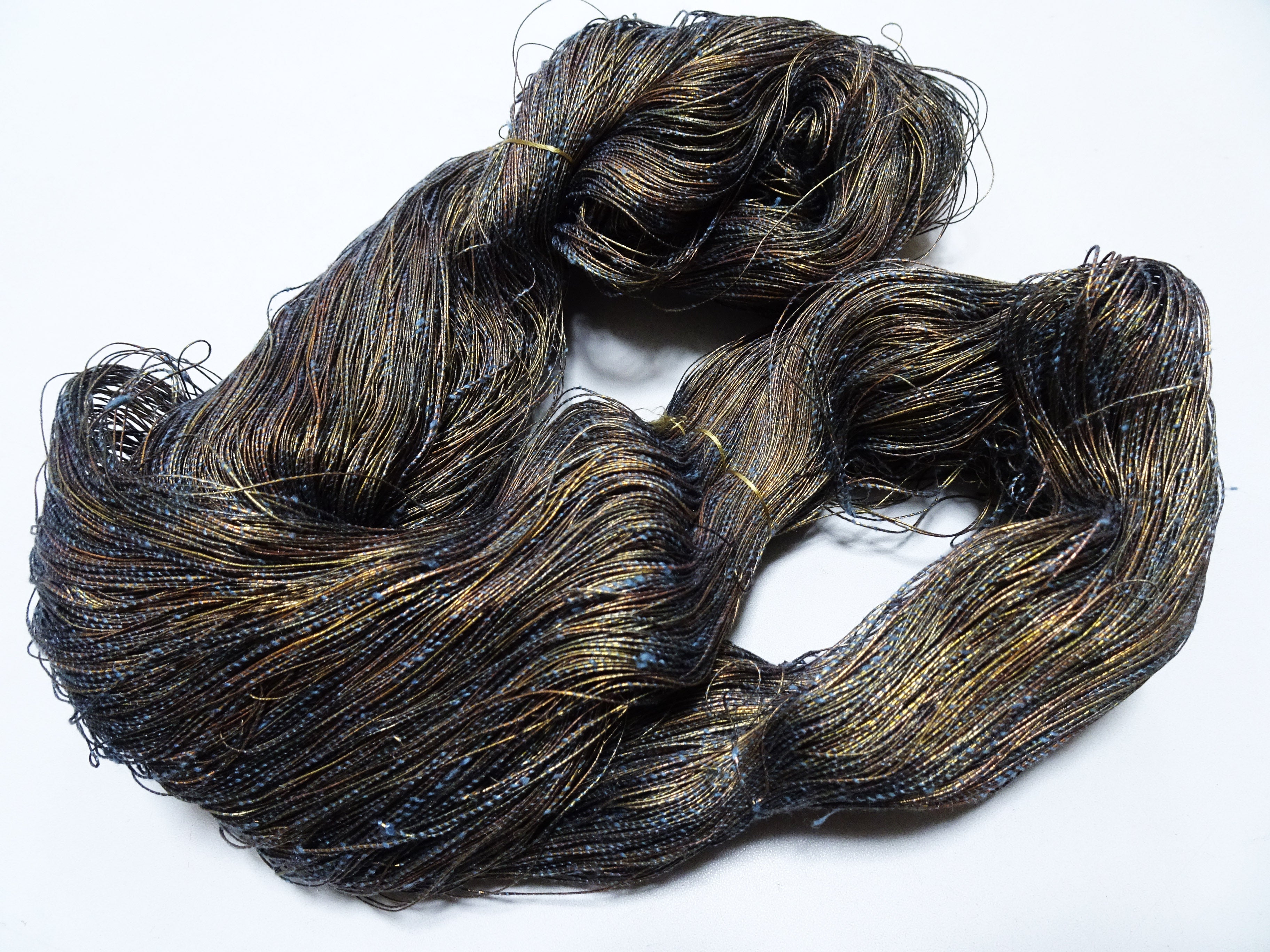 Japanese Vintage Rare Gold Leaf Thread & Tsumugi Silk 19555