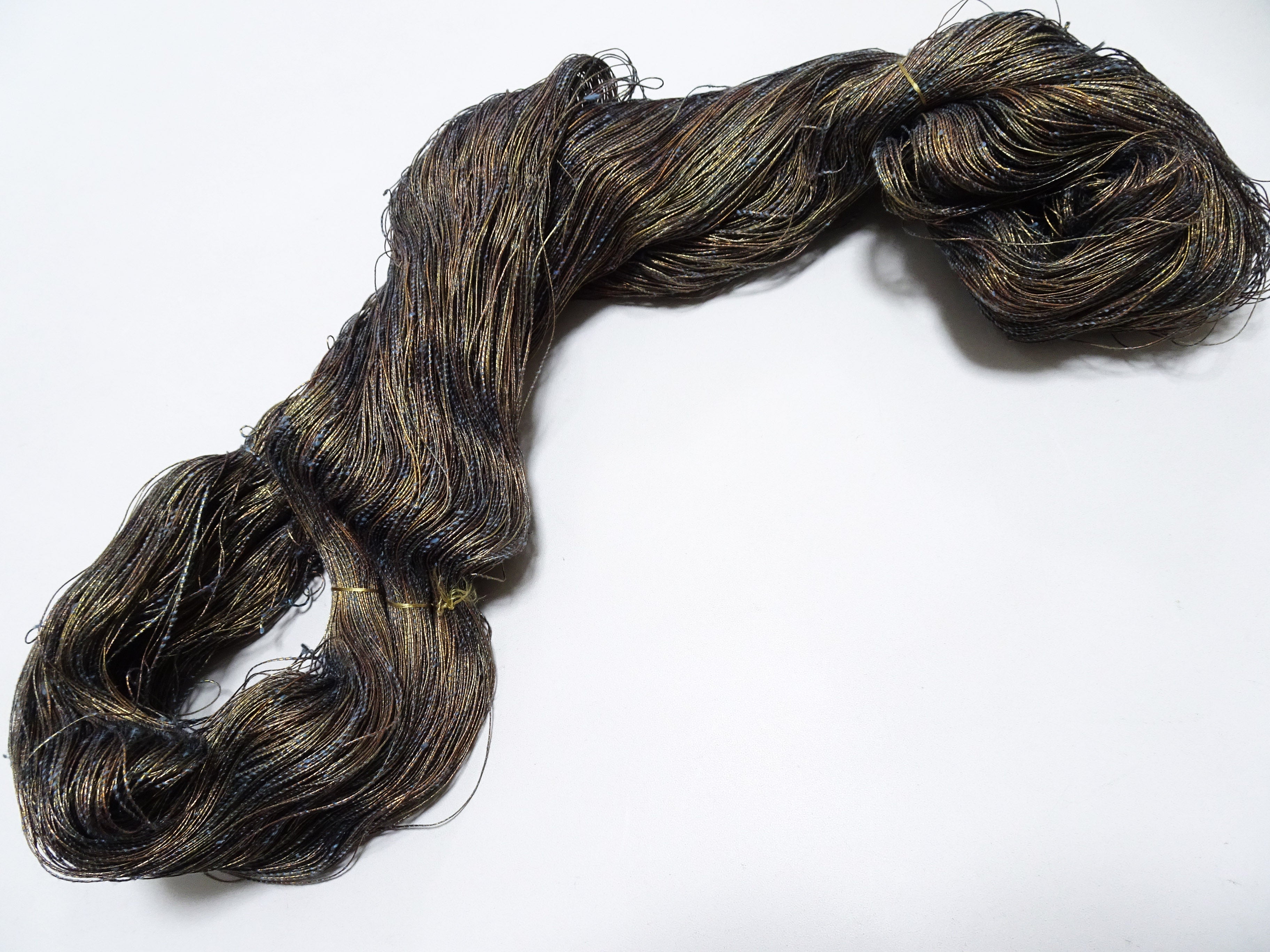 Japanese Vintage Rare Gold Leaf Thread & Tsumugi Silk 19555