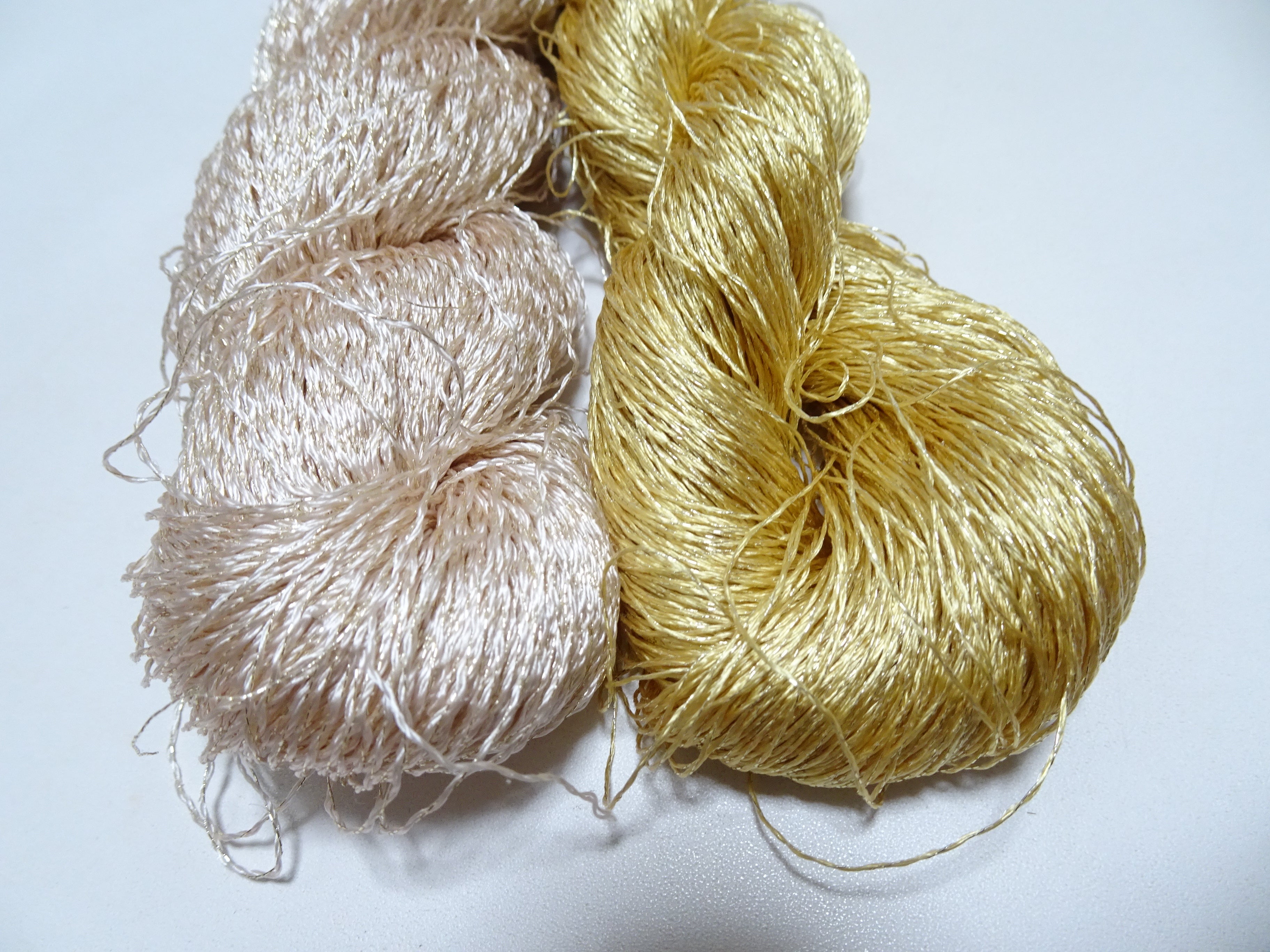 Japanese Vintage High Class Rare Silk Thread 2sets Mixture of Gold embroidery 14672