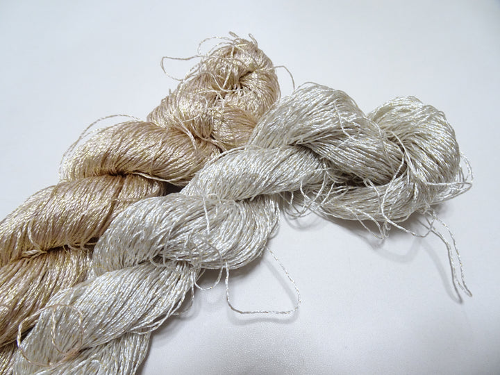 Japanese Vintage High Class Rare Silk Thread 2sets Mixture of Gold embroidery 14673