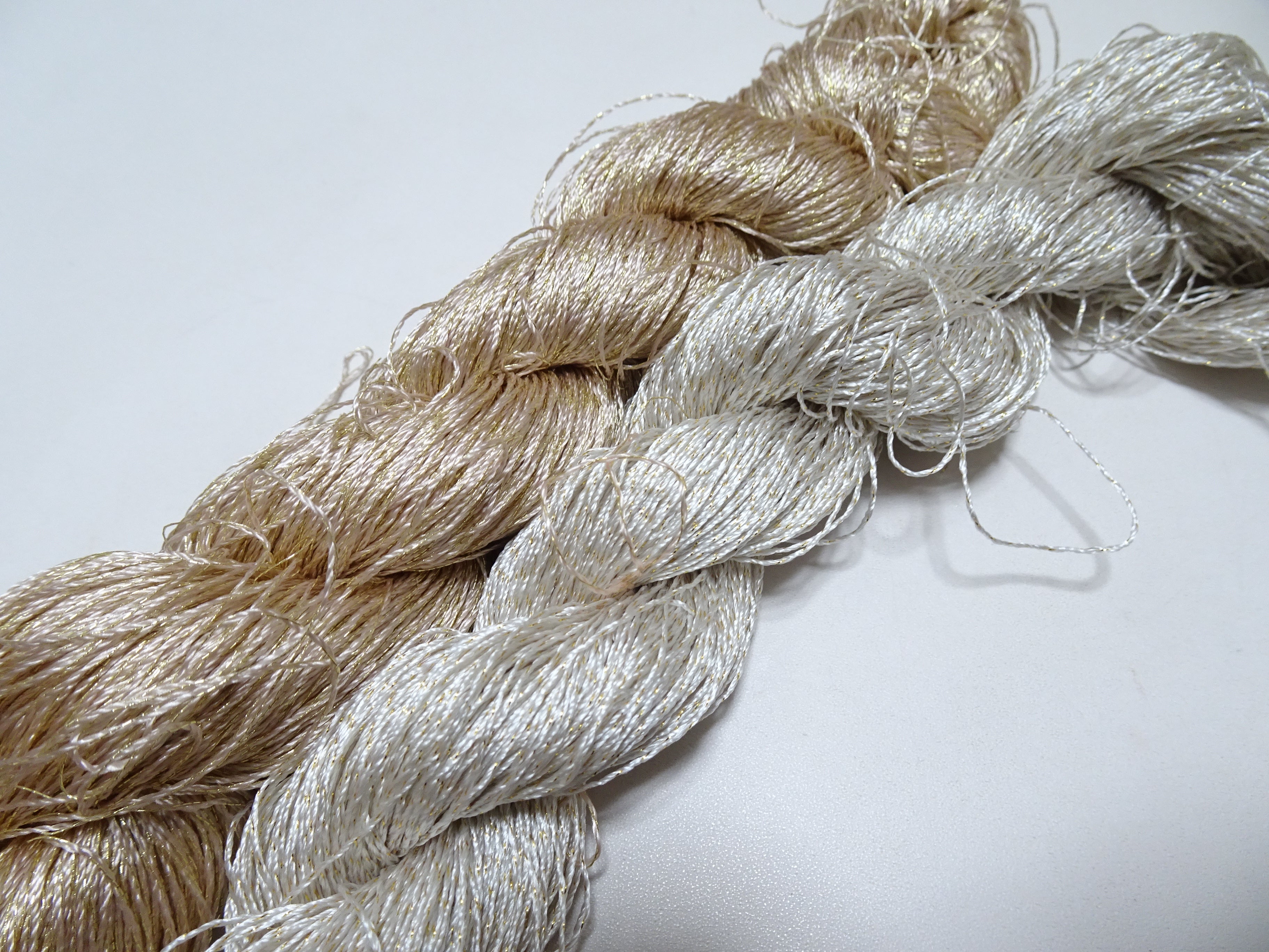 Japanese Vintage High Class Rare Silk Thread 2sets Mixture of Gold embroidery 14673