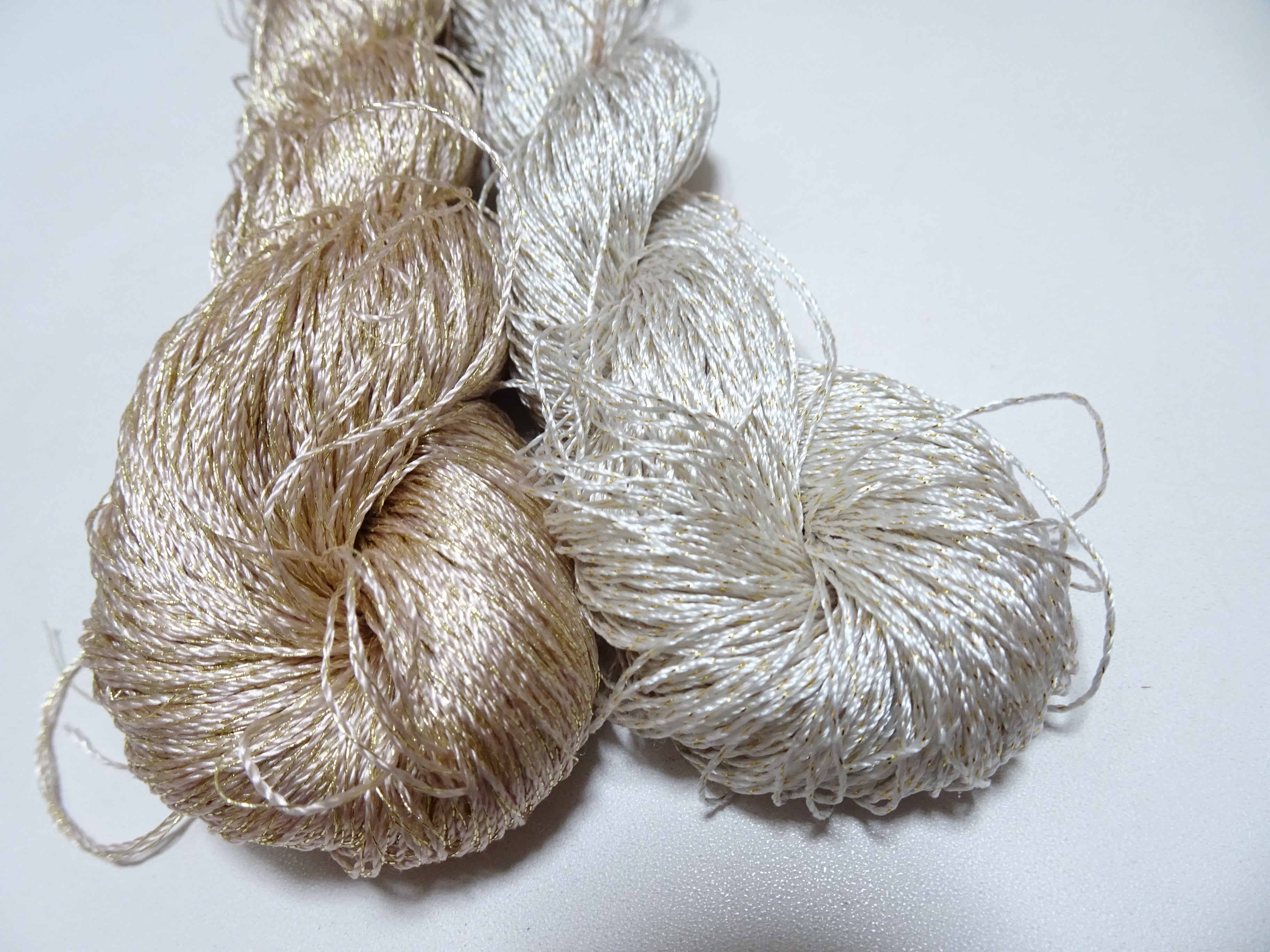 Japanese Vintage High Class Rare Silk Thread 2sets Mixture of Gold embroidery 14673