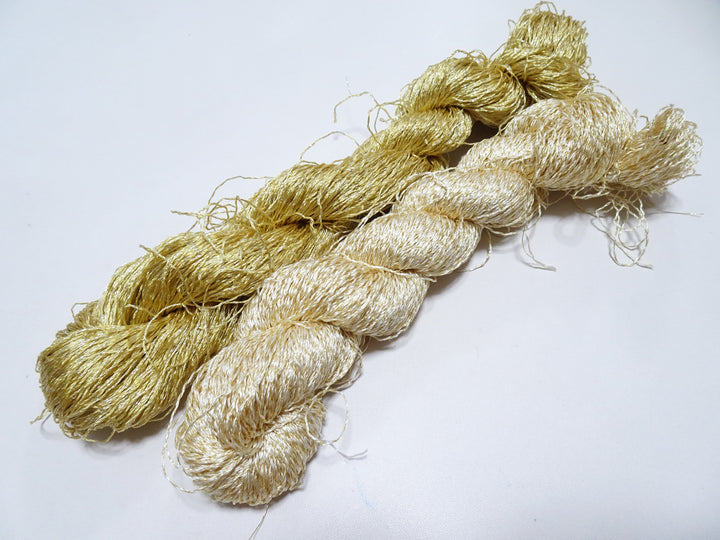 Japanese Vintage High Class Rare Silk Thread 2sets Mixture of Gold embroidery 14674