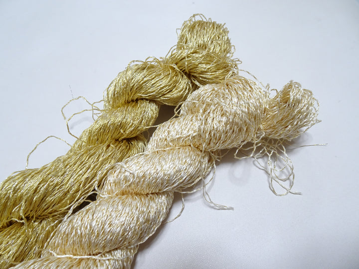 Japanese Vintage High Class Rare Silk Thread 2sets Mixture of Gold embroidery 14674