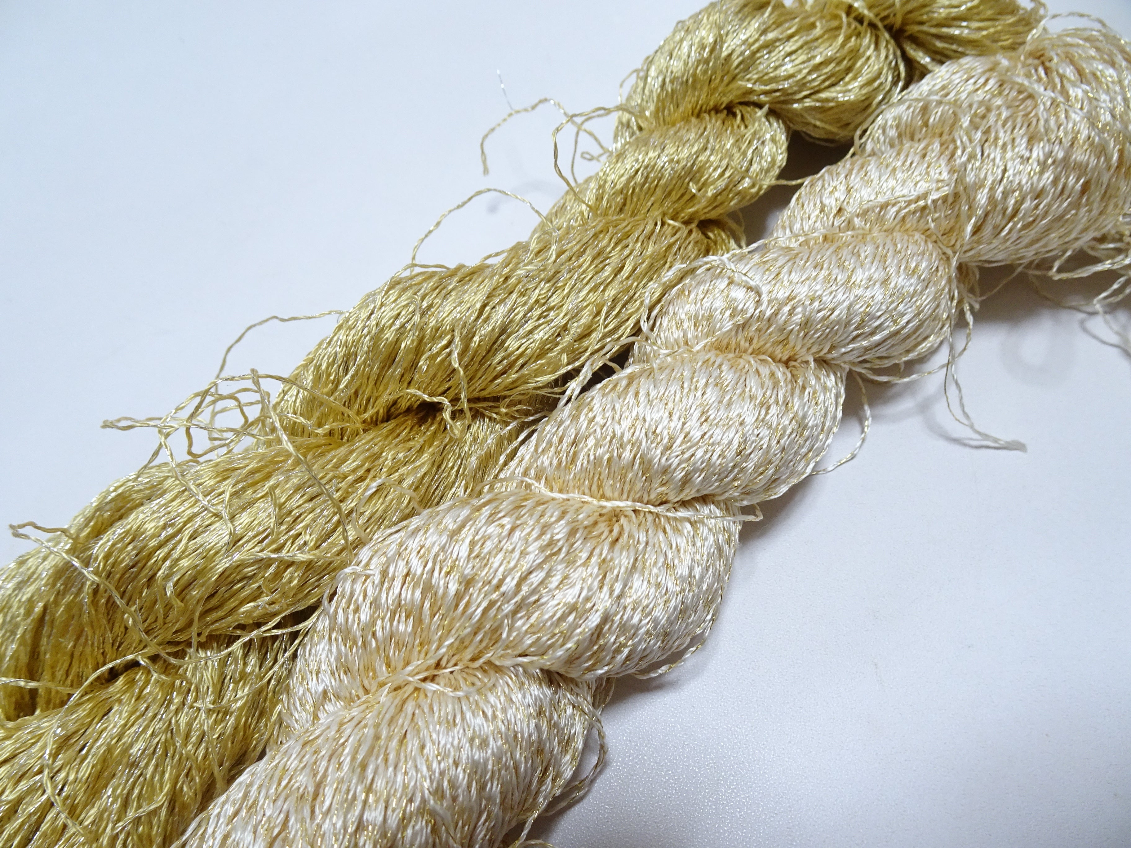 Japanese Vintage High Class Rare Silk Thread 2sets Mixture of Gold embroidery 14674