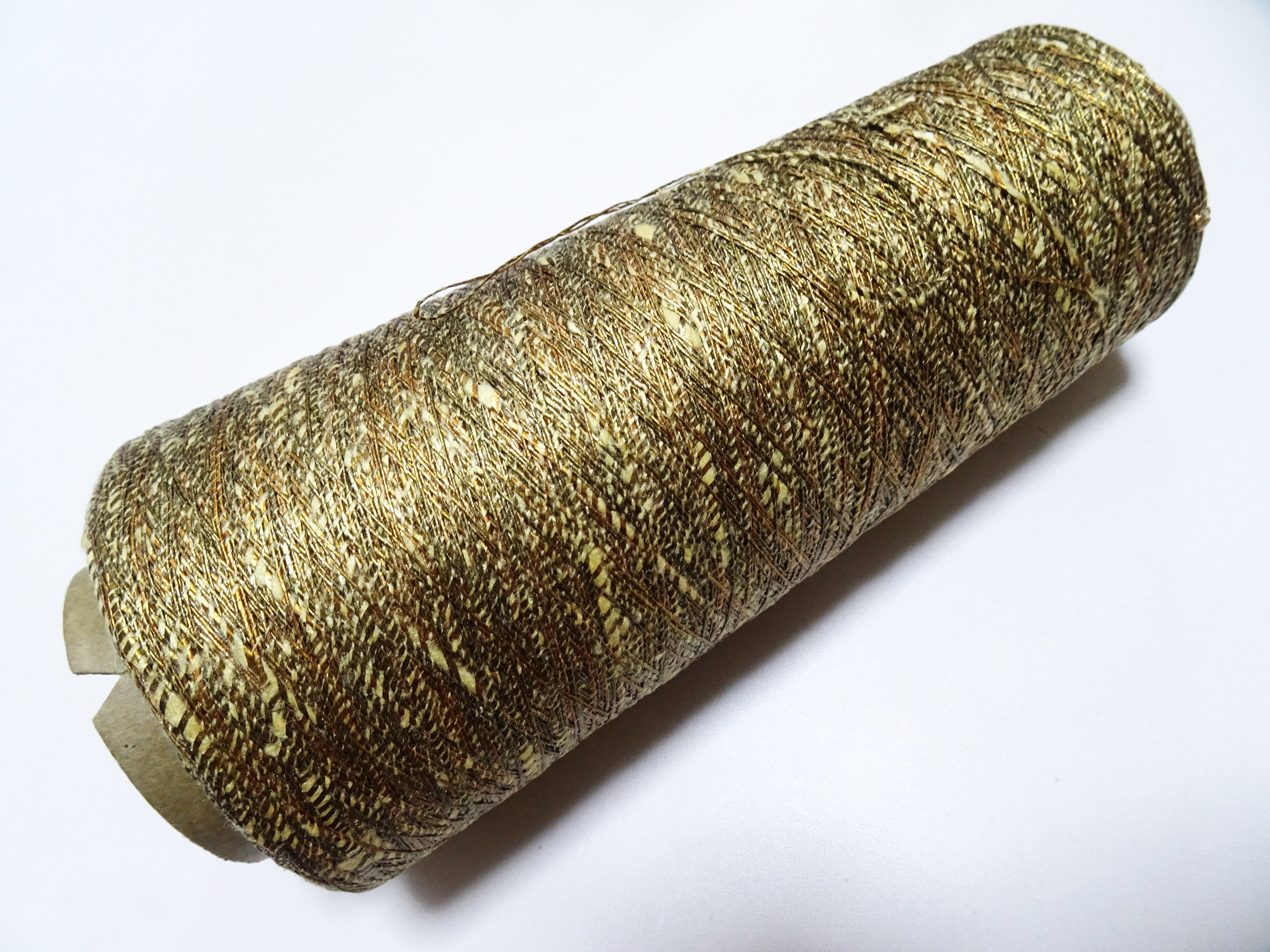 Japanese Vintage Rare Gold Leaf Thread & Tsumugi Silk 19559