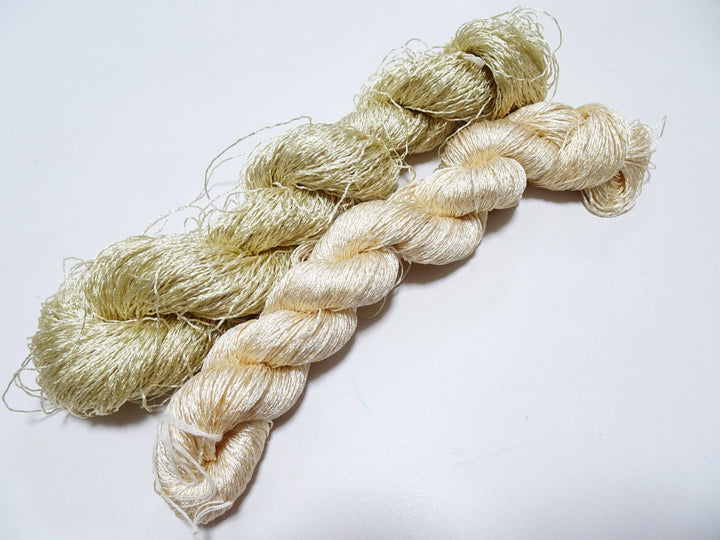 Japanese Vintage High Class Rare Silk Thread 2sets Mixture of Gold embroidery 14676