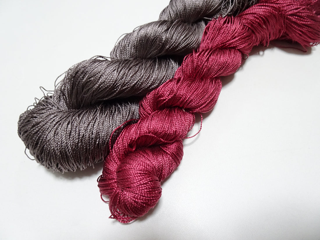 Japanese Vintage Strong Twisted Silk Thread 2sets Embroidery & Weaving 14510