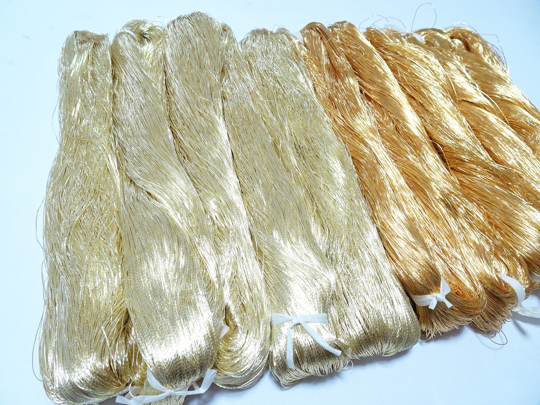 Super Special price!Japanese vintage gold leaf thread 402 & 405 10sets embroidery 10000M 0.35mm