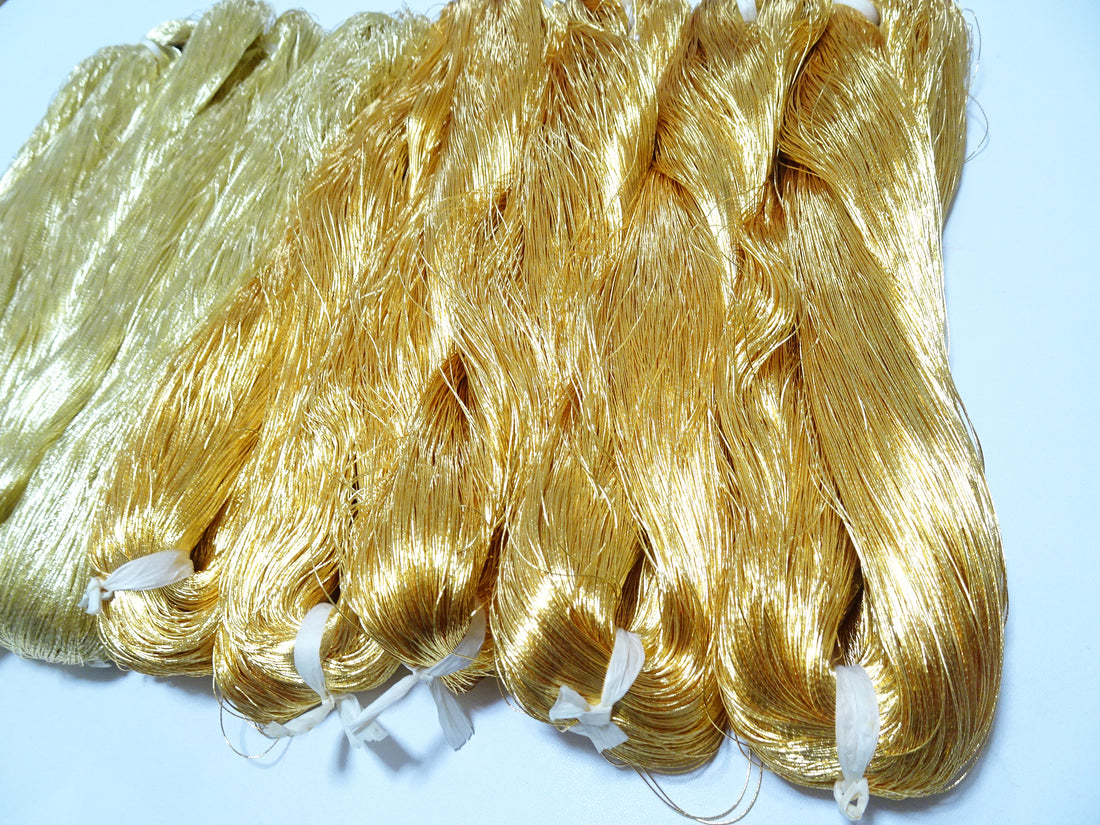 Super Special price!Japanese vintage gold leaf thread 402 & 405 10sets embroidery 10000M 0.35mm