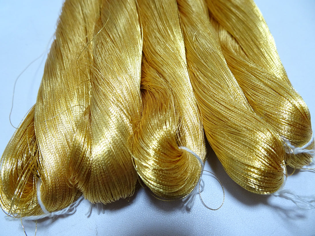 Special price!! Japanese Vintage Superb Gold Leaf Thread 5sets embroidery 5000M  0.16mm 17094