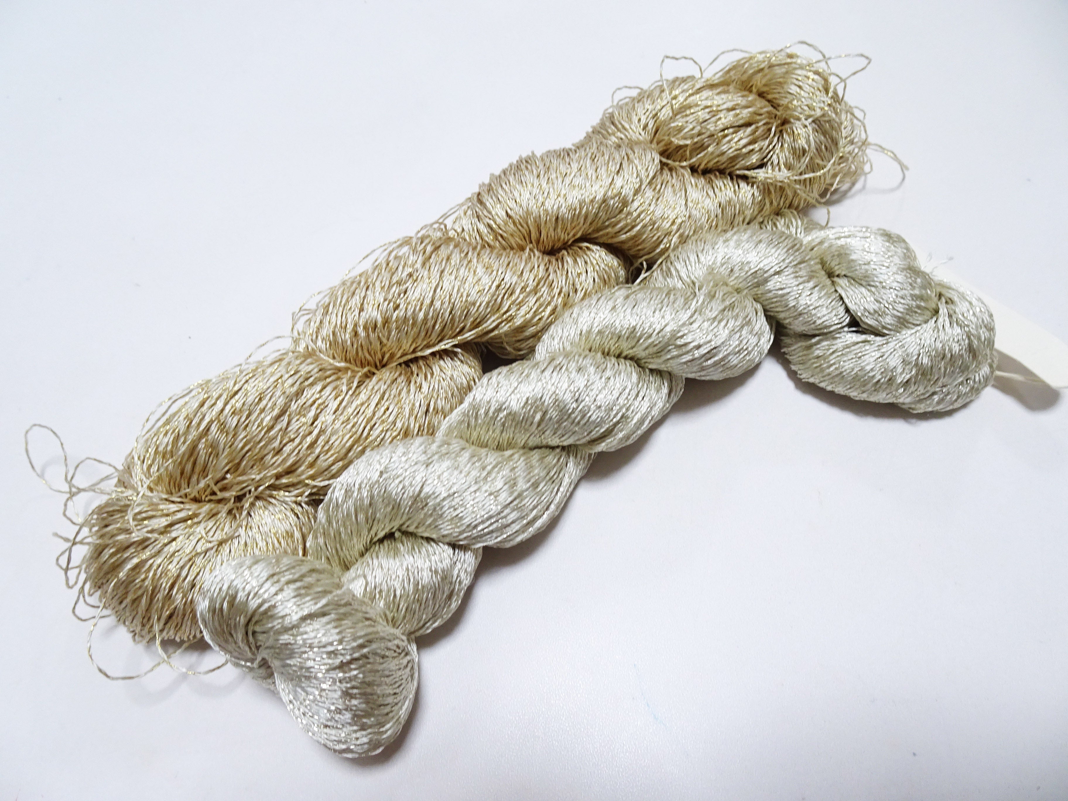 Japanese Vintage High Class Rare Silk Thread 2sets Mixture of Gold embroidery 14679