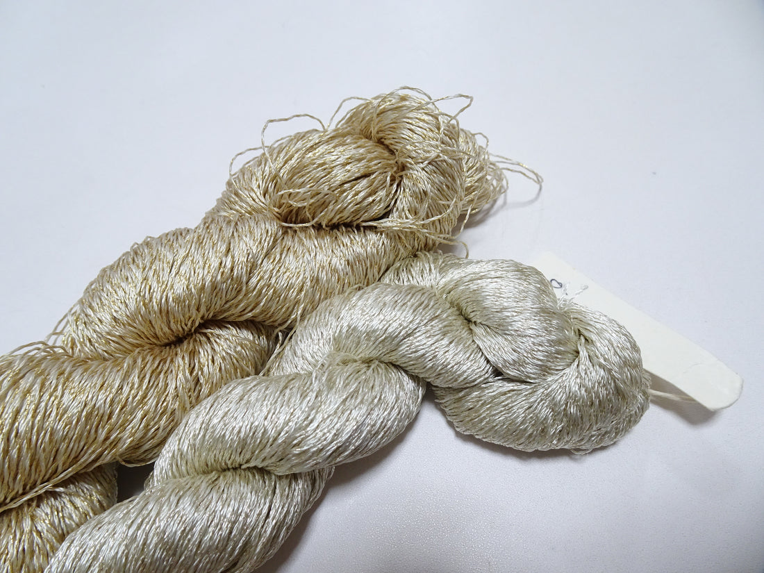 Japanese Vintage High Class Rare Silk Thread 2sets Mixture of Gold embroidery 14679