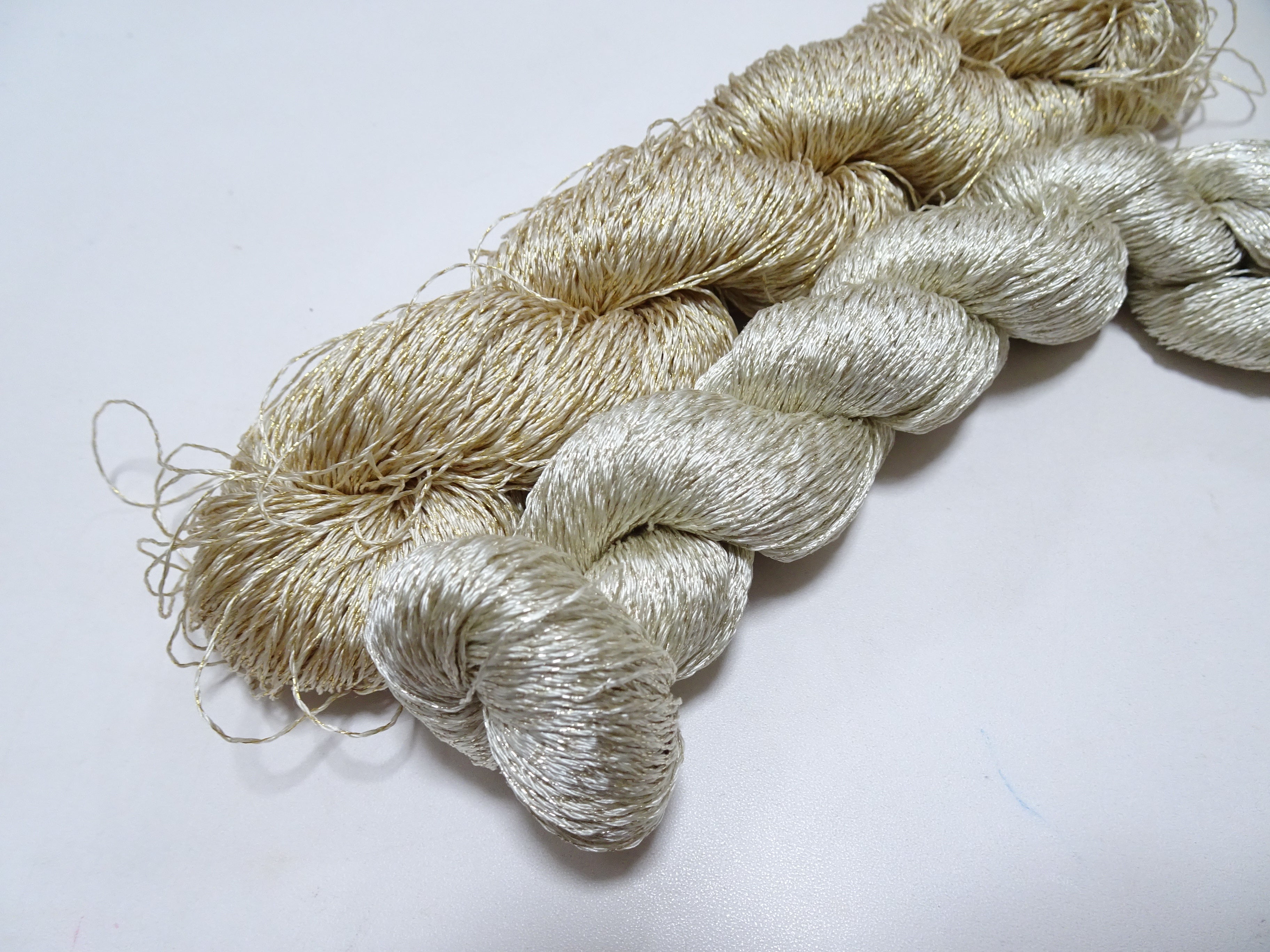 Japanese Vintage High Class Rare Silk Thread 2sets Mixture of Gold embroidery 14679