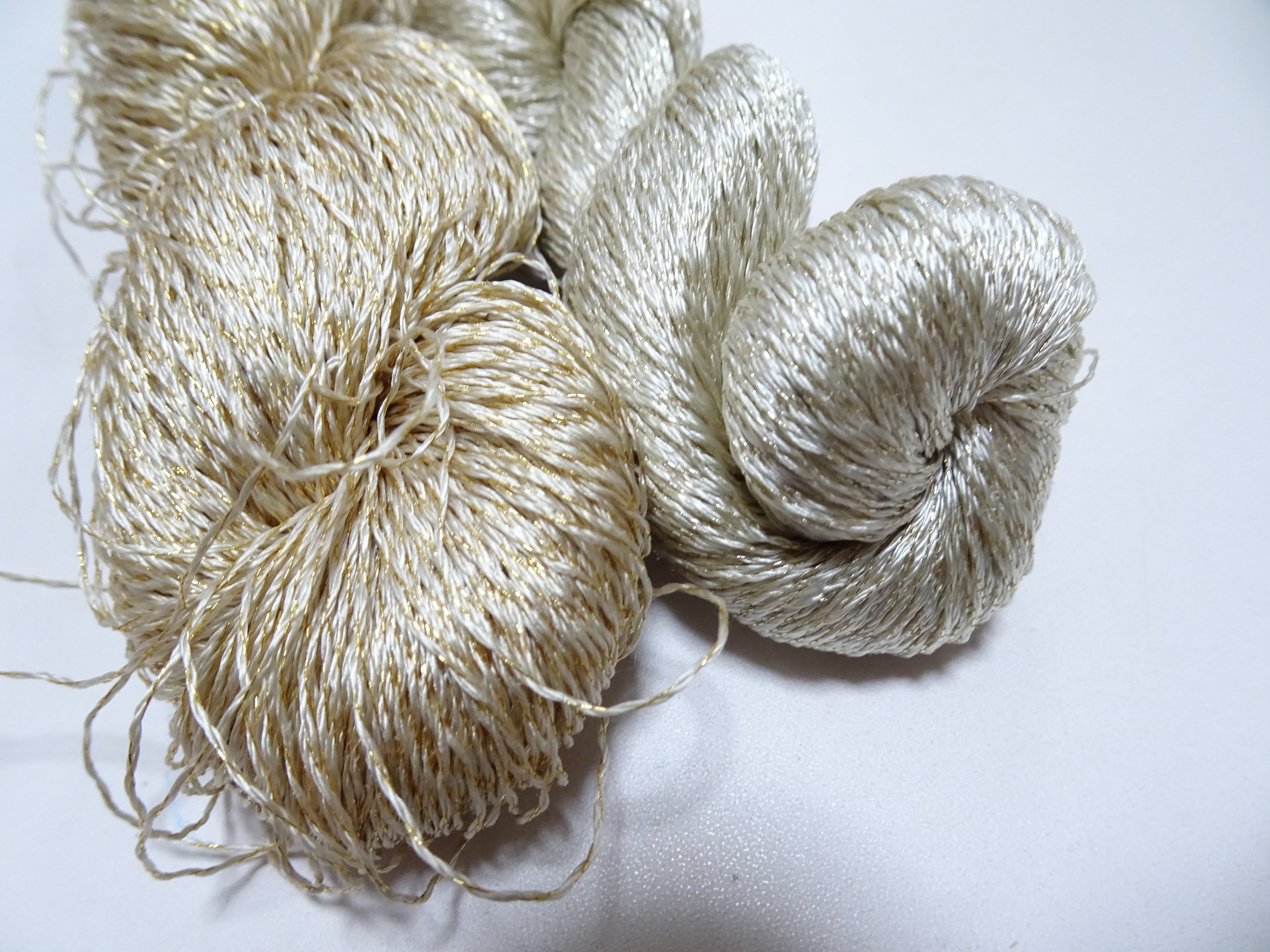 Japanese Vintage High Class Rare Silk Thread 2sets Mixture of Gold embroidery 14679