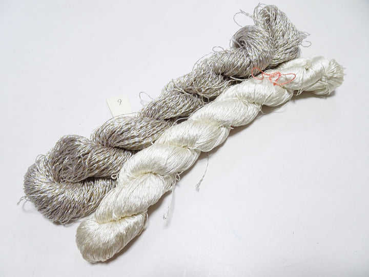 Japanese Vintage High Class Rare Silk Thread 2sets Mixture of Gold embroidery 14680