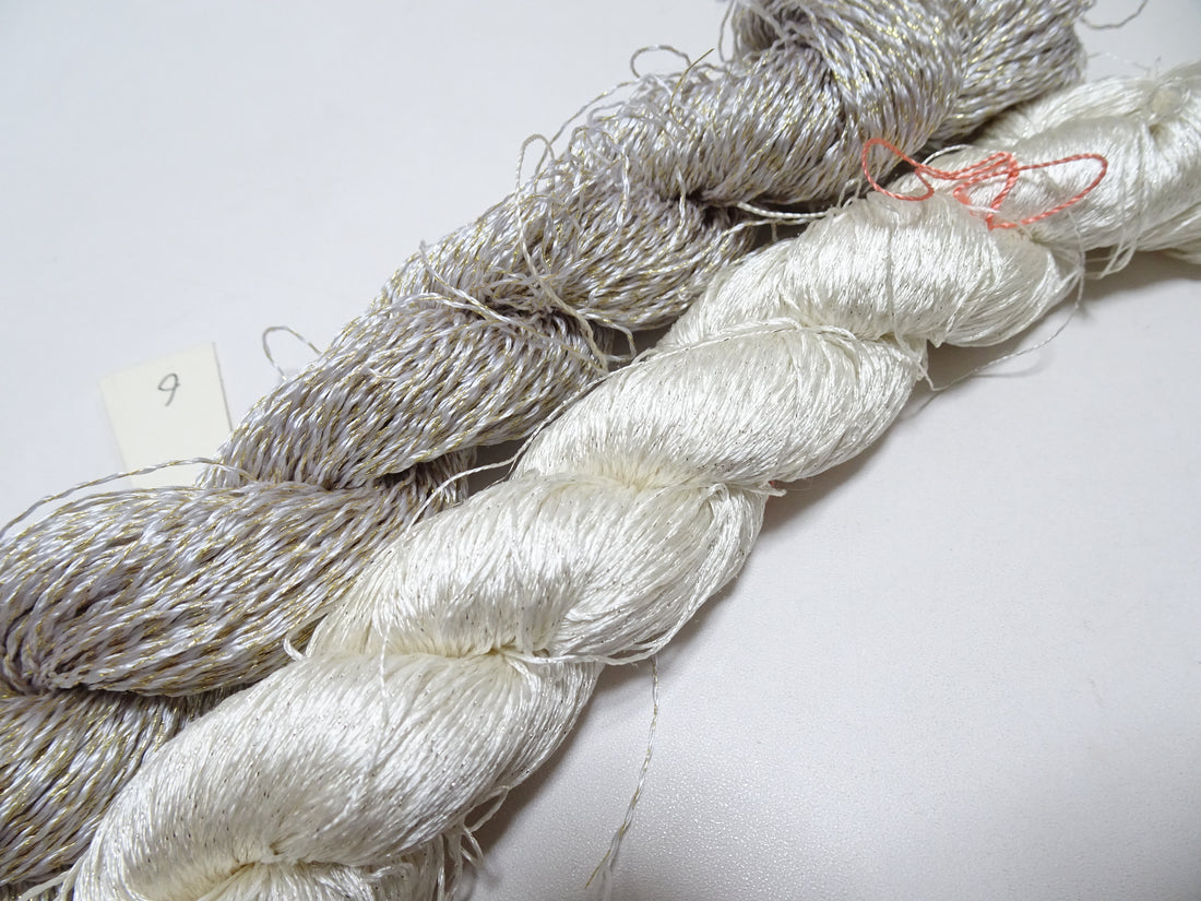 Japanese Vintage High Class Rare Silk Thread 2sets Mixture of Gold embroidery 14680