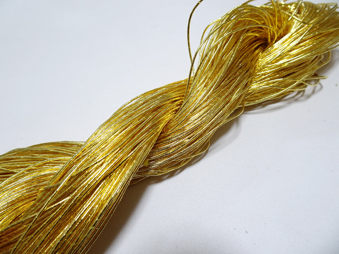 Special price!Japanese vintage rare Superb 24K gold leaf thread embroidery 12  0.70mm