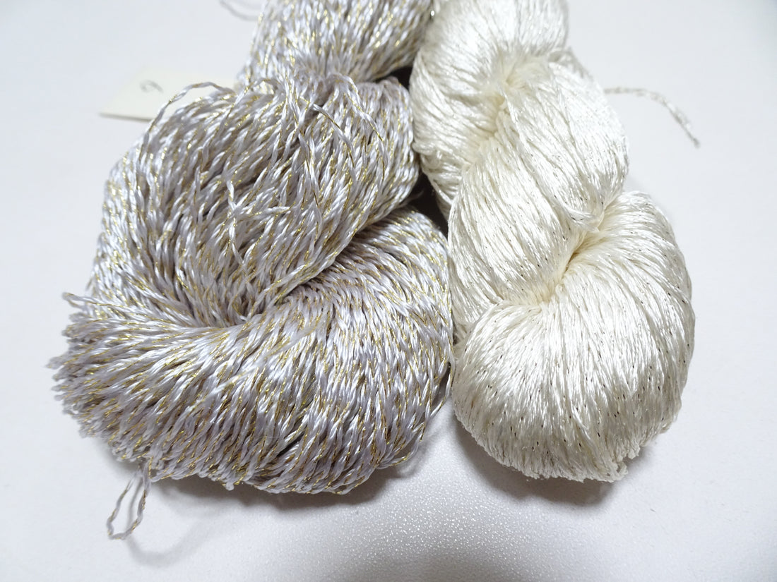 Japanese Vintage High Class Rare Silk Thread 2sets Mixture of Gold embroidery 14680