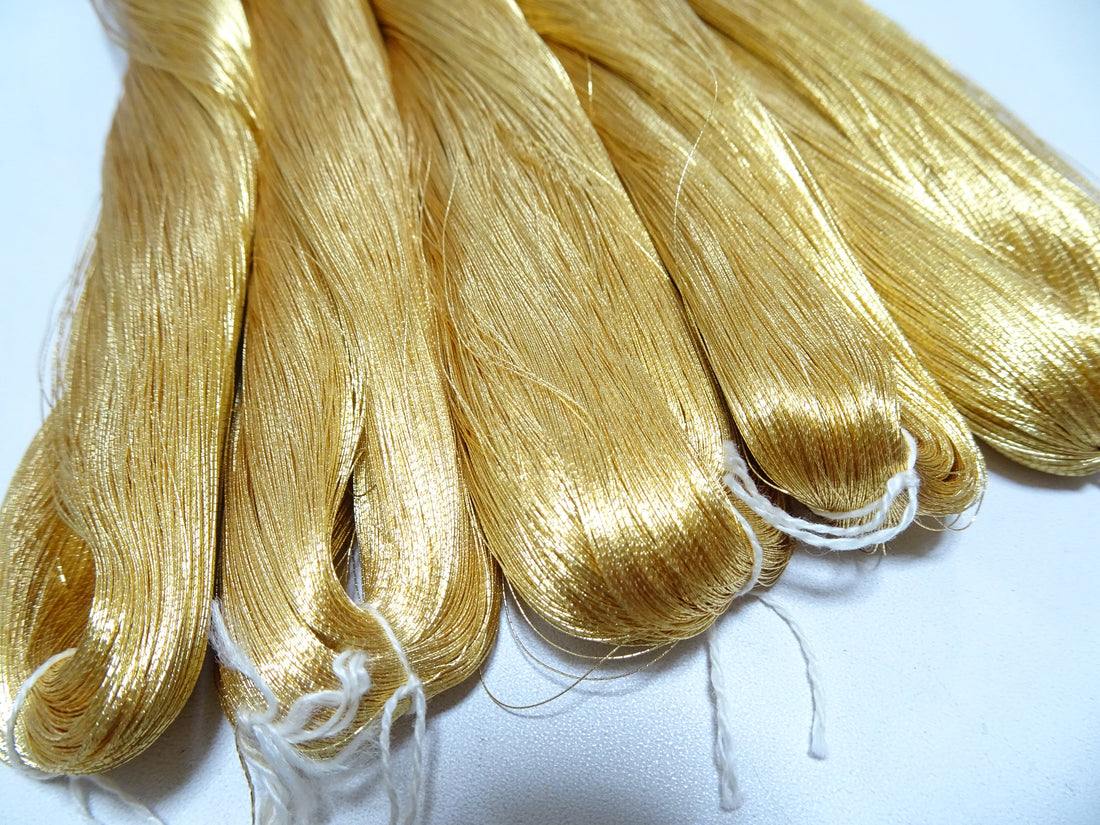 Special price!! Japanese Vintage Superb Gold Leaf Thread 5sets embroidery 5000M  0.16mm 17097