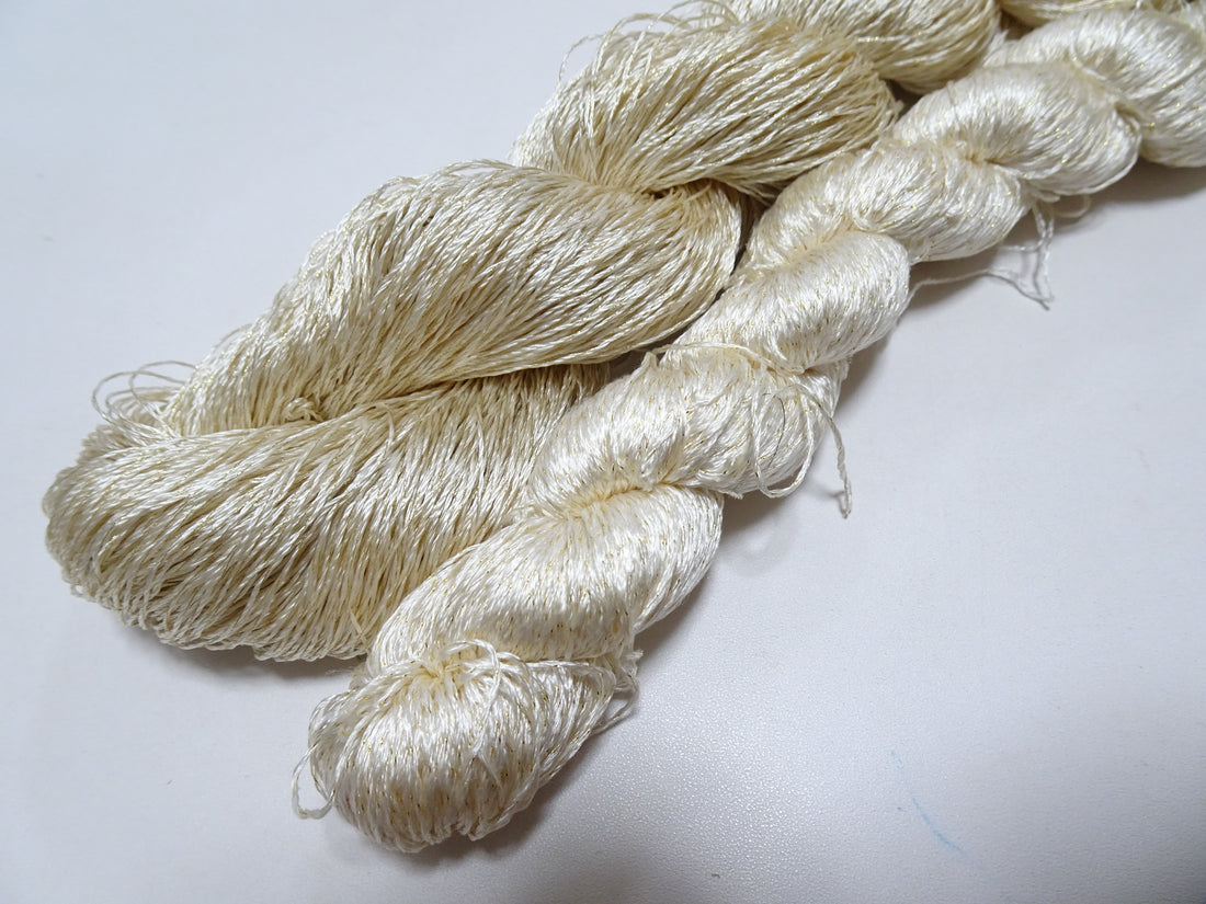 Japanese Vintage High Class Rare Silk Thread 2sets Mixture of Gold embroidery 14681