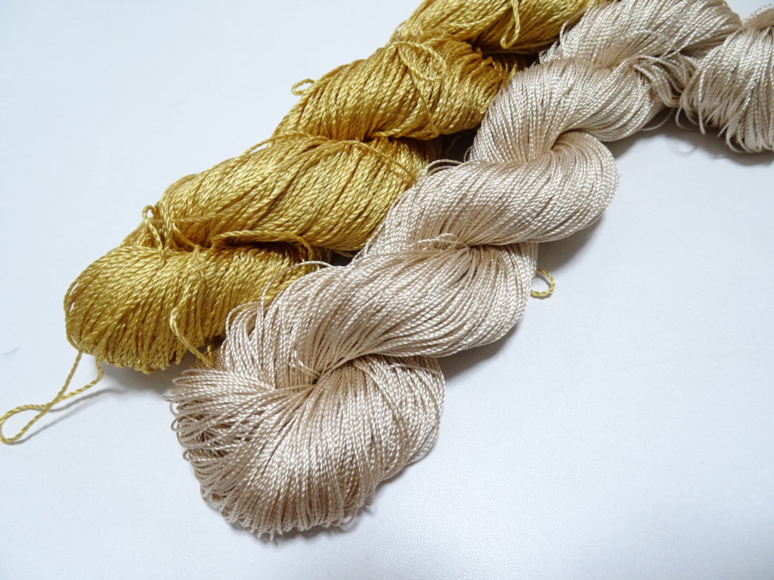 Japanese Vintage Strong Twisted Silk Thread 2sets Embroidery & Weaving 14515