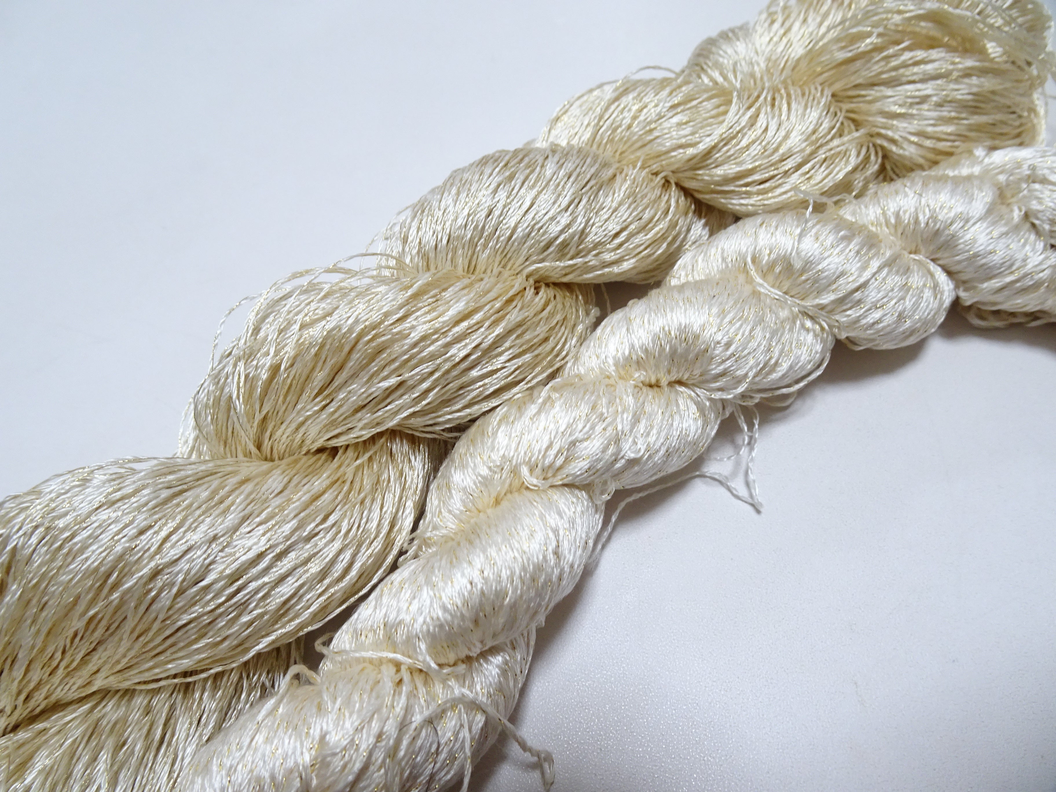 Japanese Vintage High Class Rare Silk Thread 2sets Mixture of Gold embroidery 14681