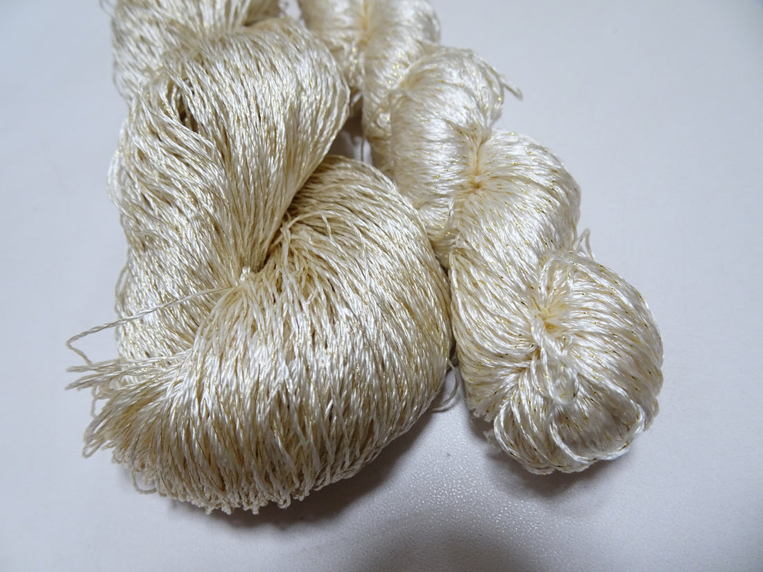 Japanese Vintage High Class Rare Silk Thread 2sets Mixture of Gold embroidery 14681