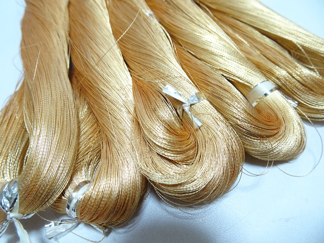 Special price!! Japanese Vintage Superb Gold Leaf Thread 5sets embroidery 5000M  0.16mm 17098