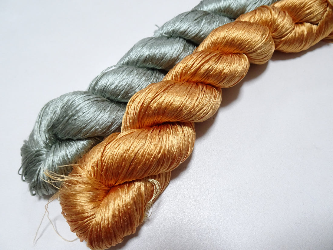 Japanese Vintage Loose Twisted Silk Thread 2sets Embroidery 18268