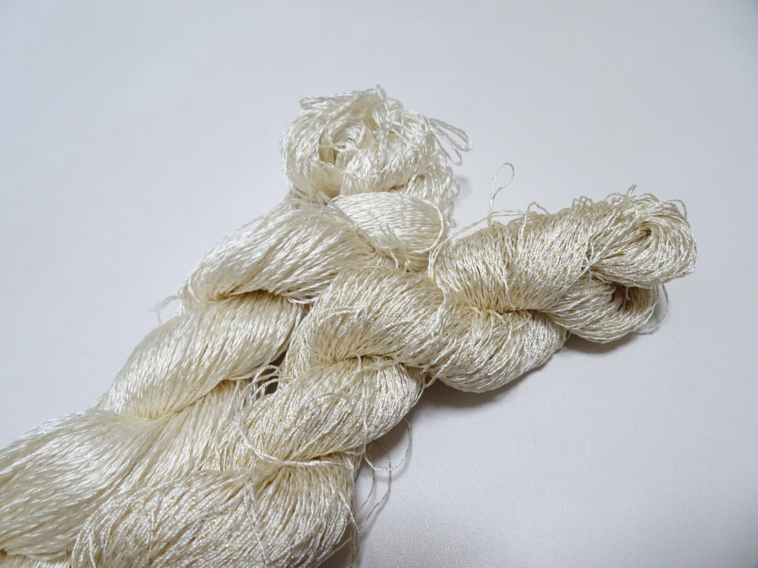 Japanese Vintage High Class Rare Silk Thread 2sets Mixture of Gold embroidery 14683