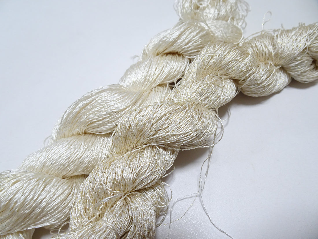 Japanese Vintage High Class Rare Silk Thread 2sets Mixture of Gold embroidery 14683
