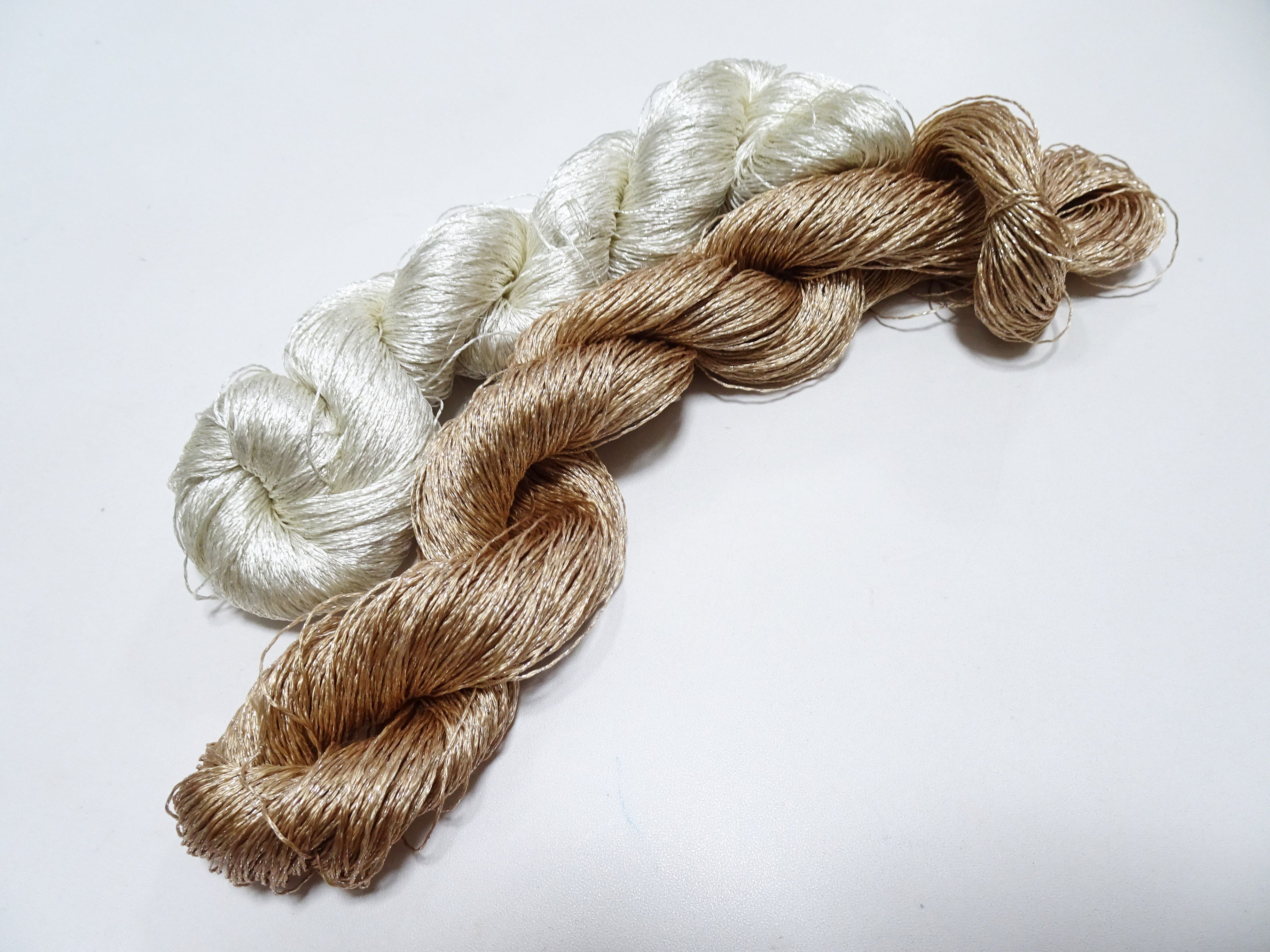 Japanese Vintage High Class Rare Silk Thread 2sets Mixture of Gold embroidery 14684