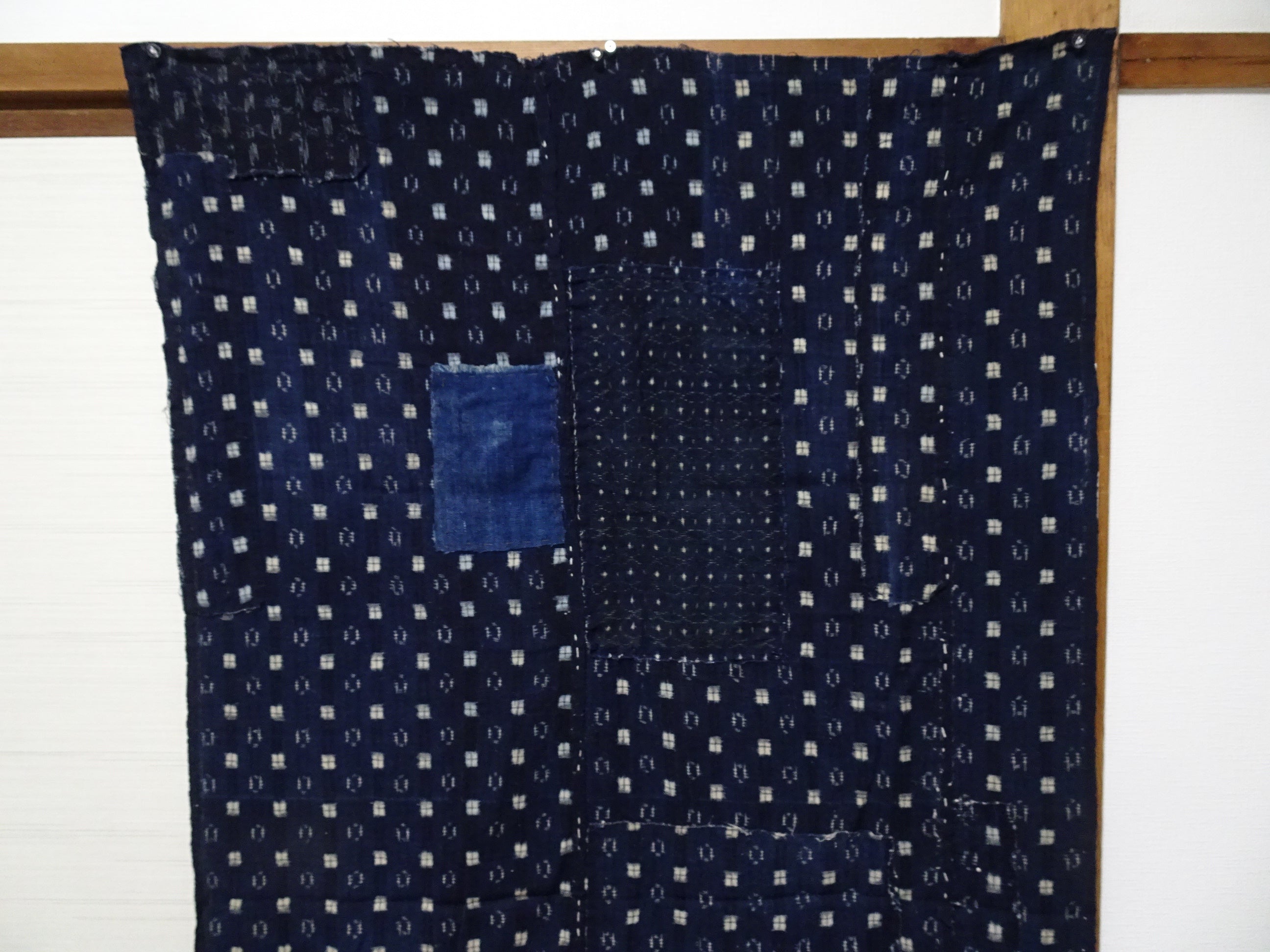 Antique Japanese Boro Kasuri Indigo Textile | Meiji Era Patchwork Fabric 14517