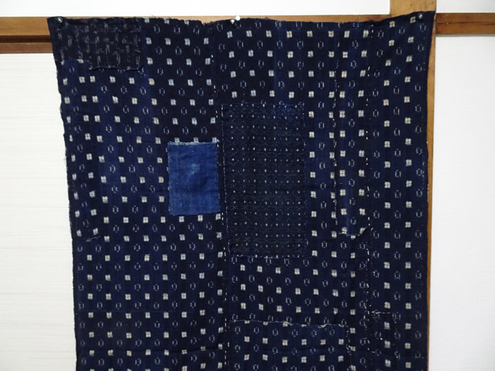 Antique Japanese Boro Kasuri Indigo Textile | Meiji Era Patchwork Fabric 14517