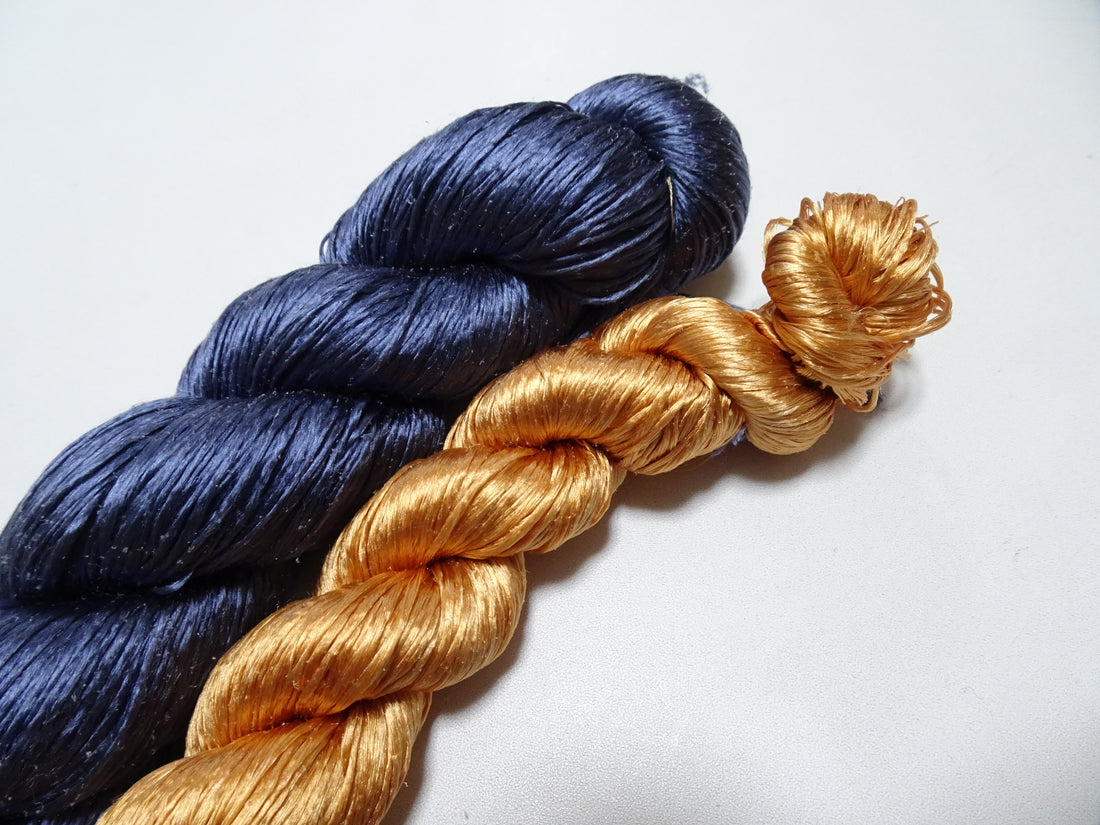 Japanese Vintage Loose Twisted Silk Thread 2sets Embroidery 18270